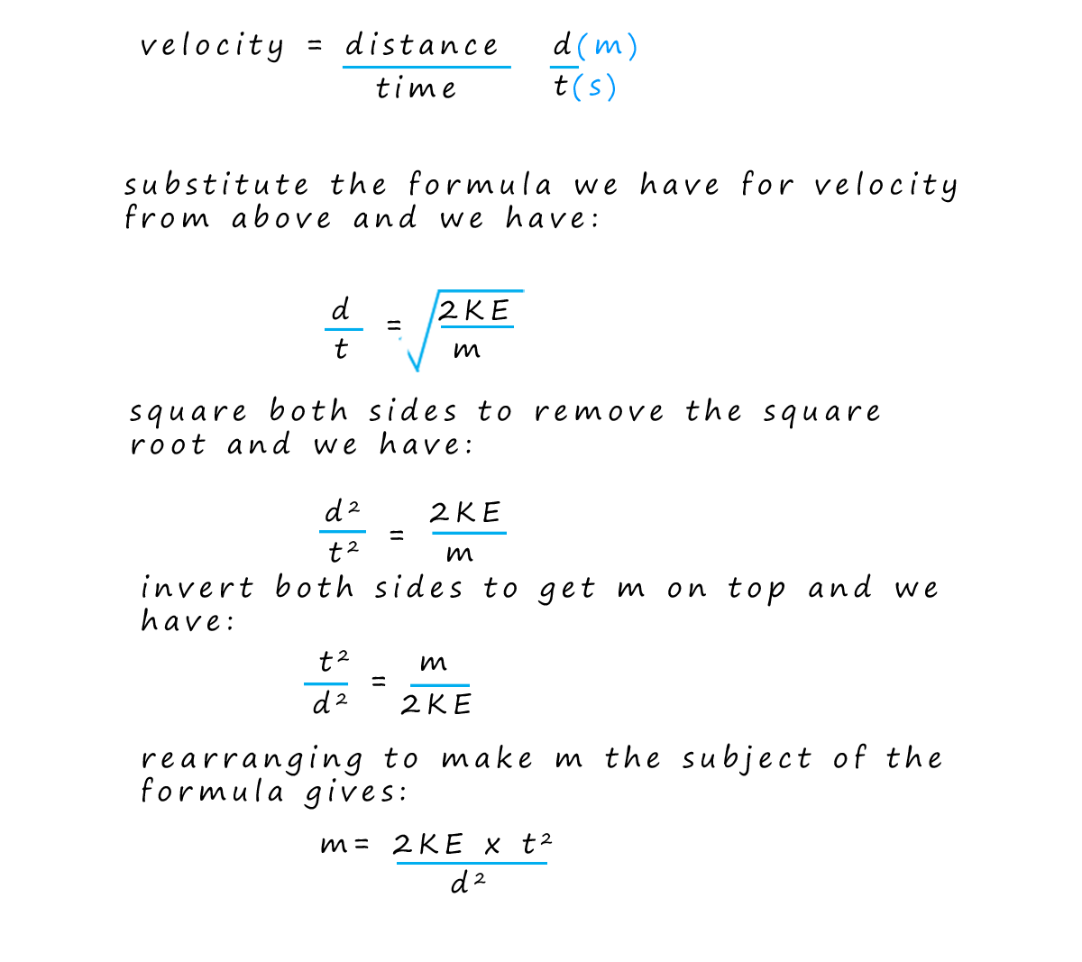 formula to calculate the mass of an ion in a TOF mass spectrometer